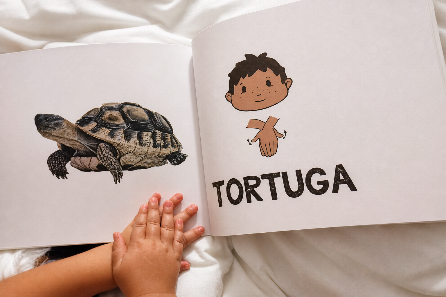 Tarjeta de vocabulario con el signo de tortuga